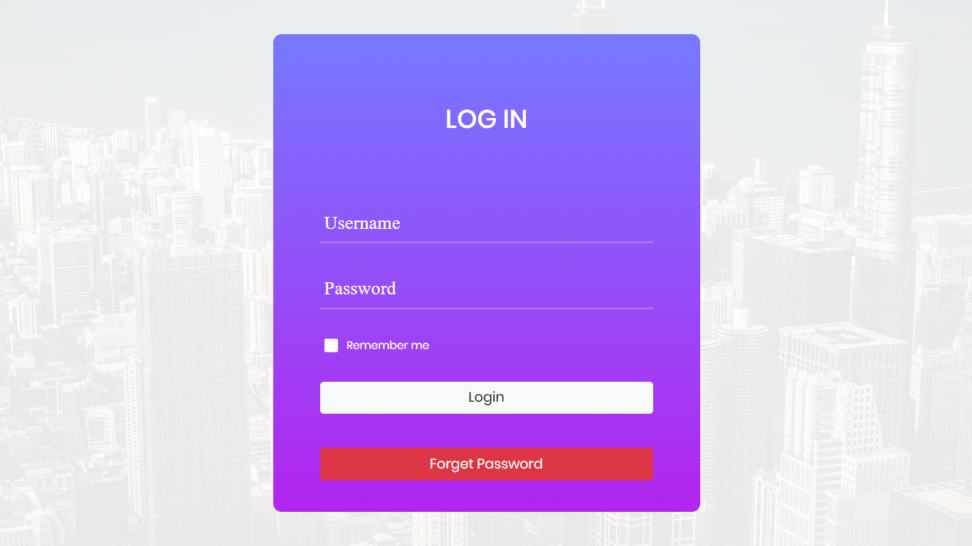 login page